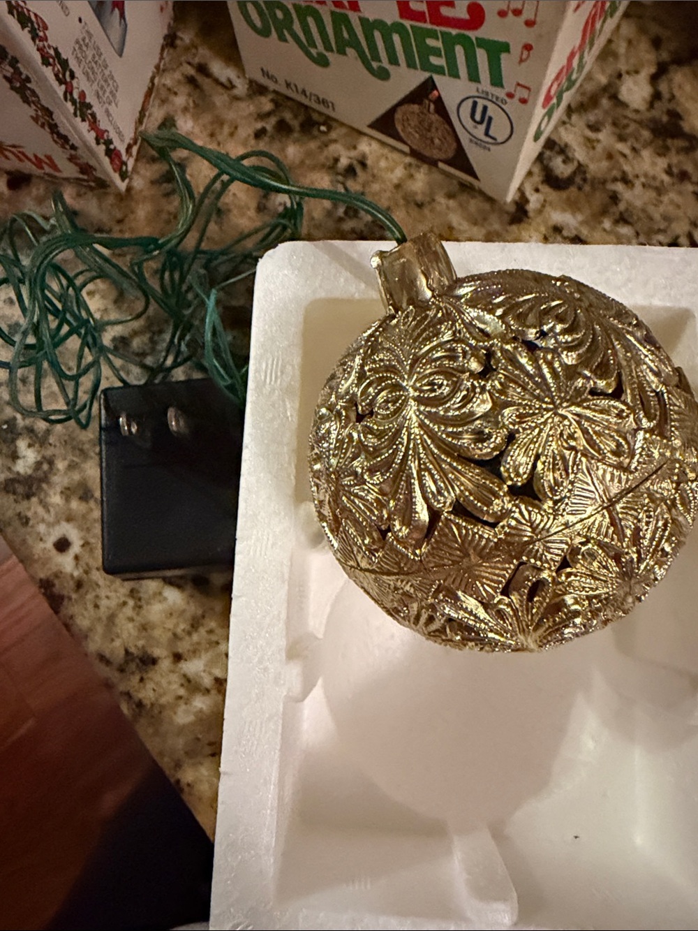 Gold Embossed Decorative Holiday Chirping Ornament - Classic Elegance